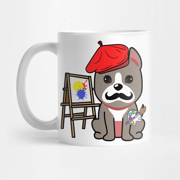 Cute Grey dog is a painter by Pet Station